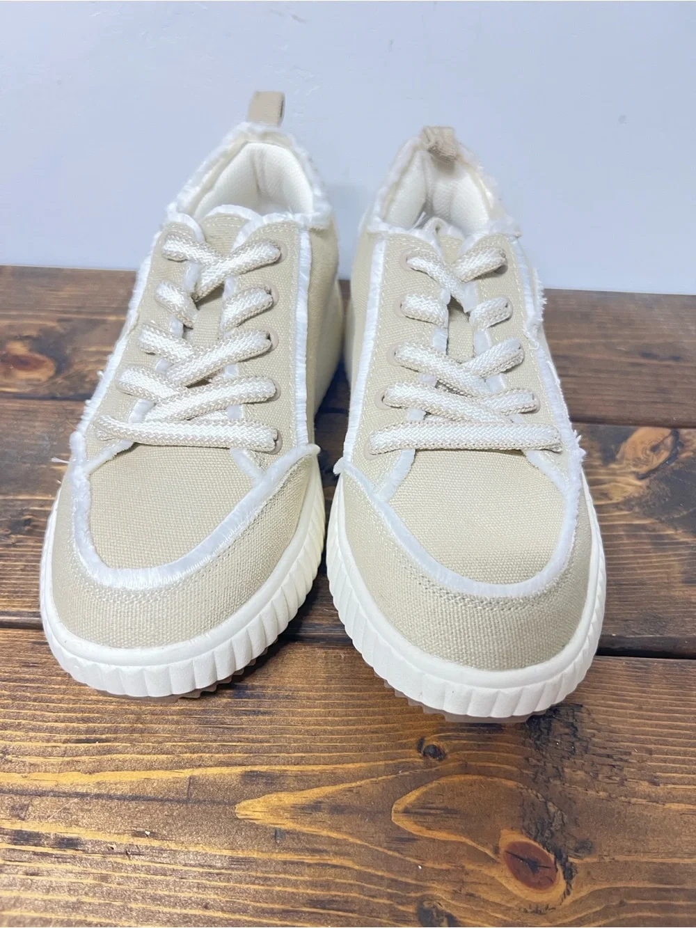 DREAM PAIRS [Kay] Denim Star Patchwork Platform Fashion Sneakers